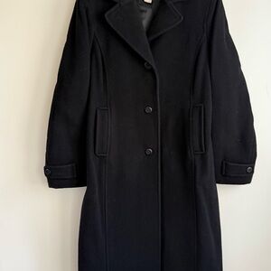 LL Bean Classic Black Lambswool Women's Coat